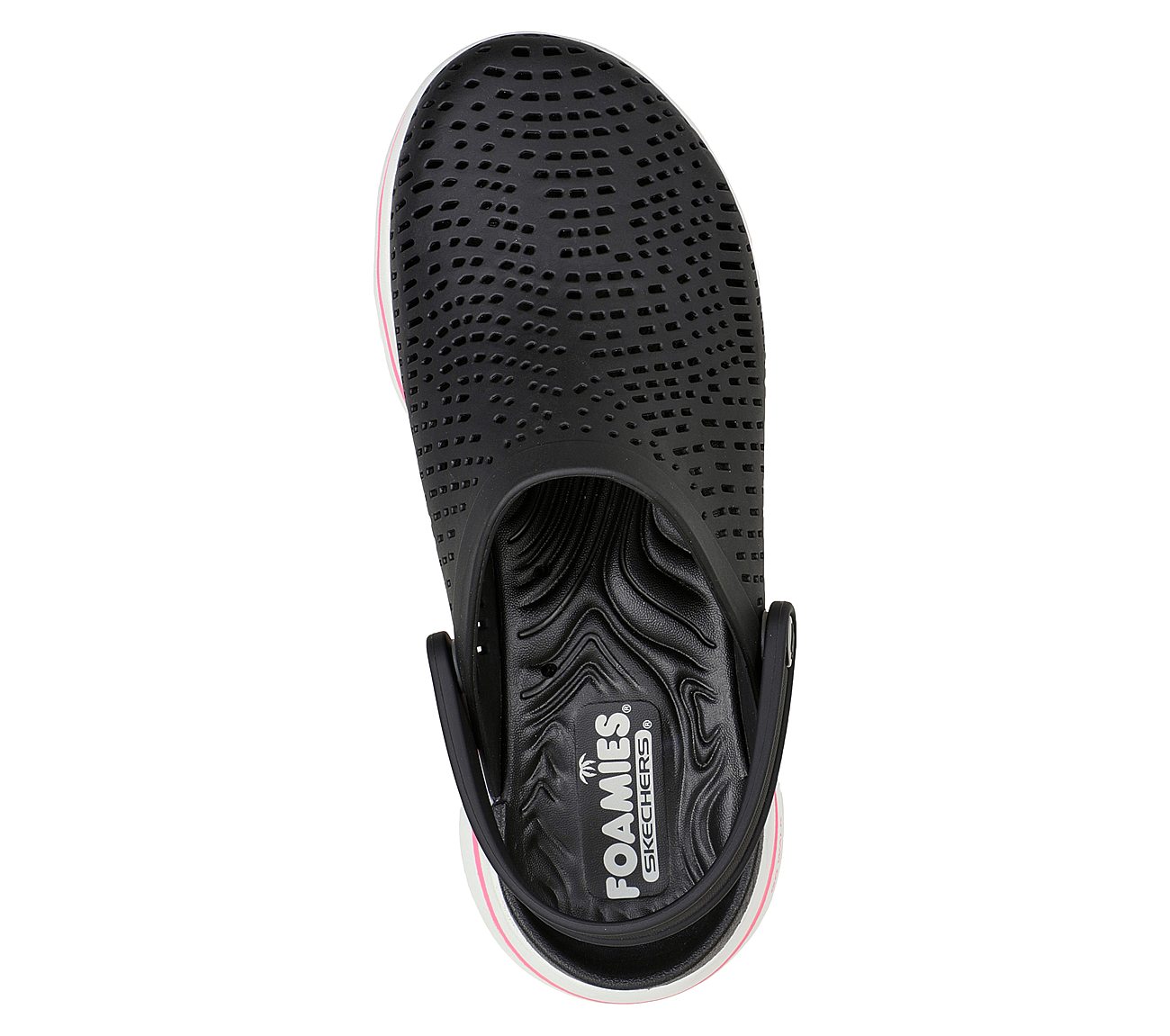 GO WALK 5 FOAMIES - ASTONISHE, BLACK/WHITE Footwear Top View