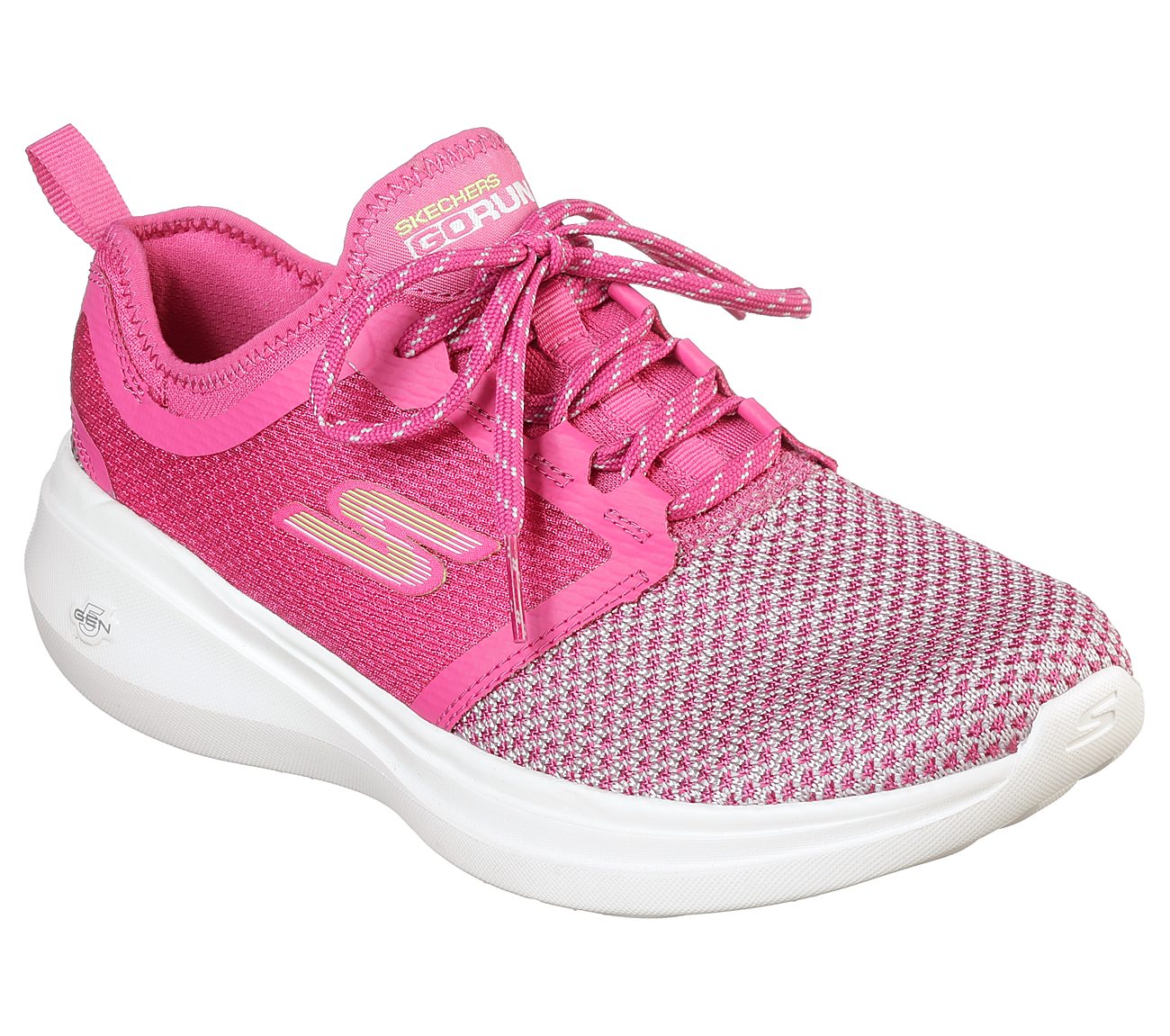 GO RUN FAST-INVIGORATE, HOT PINK/LIME Footwear Lateral View