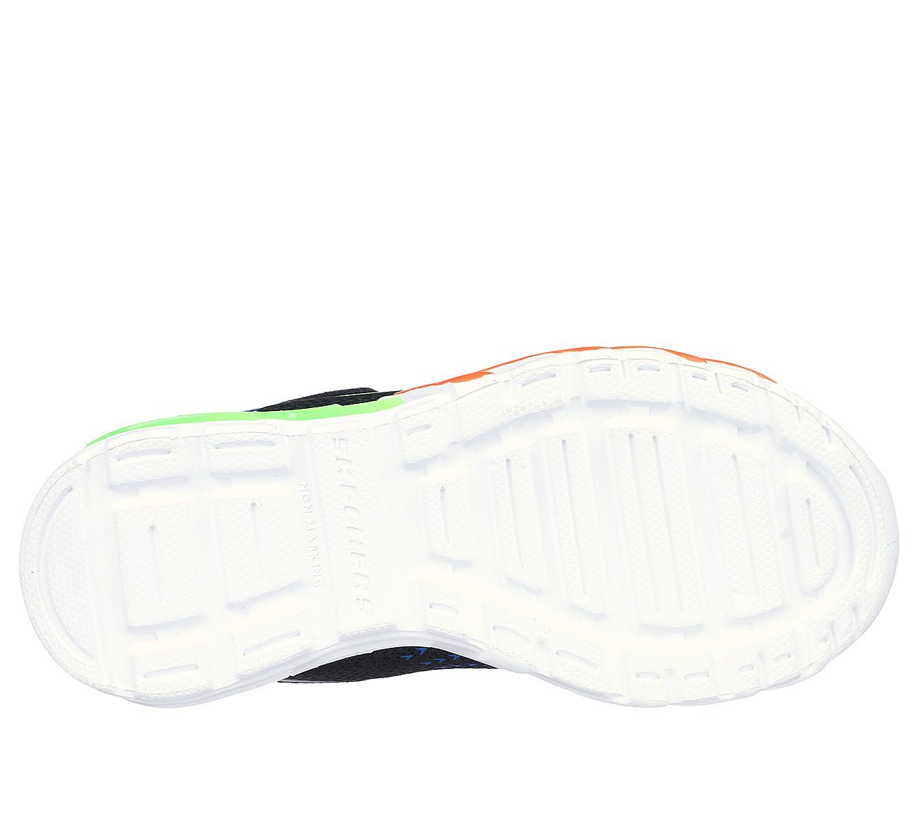 FLEX-GLOW BOLT, BLACK/BLUE Footwear Bottom View
