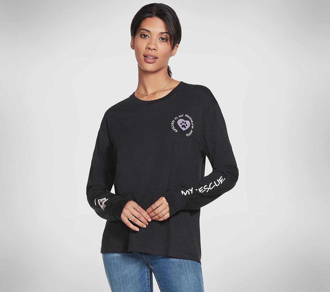 I LUV MY RESCUE LONG SLEEVE T, BBBBLACK Apparels Lateral View