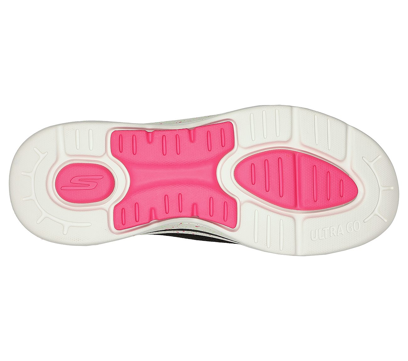 GO WALK ARCH FIT, BLACK/HOT PINK Footwear Bottom View