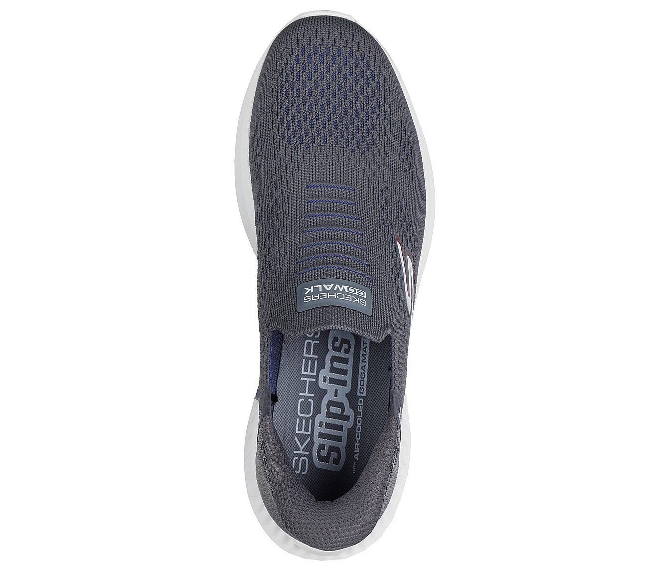 GO WALK NOW - SAUNTERED, CCHARCOAL Footwear Top View