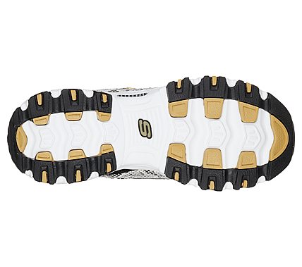 D'LITES-RUNWAY READY, BLACK/WHITE/GOLD Footwear Bottom View