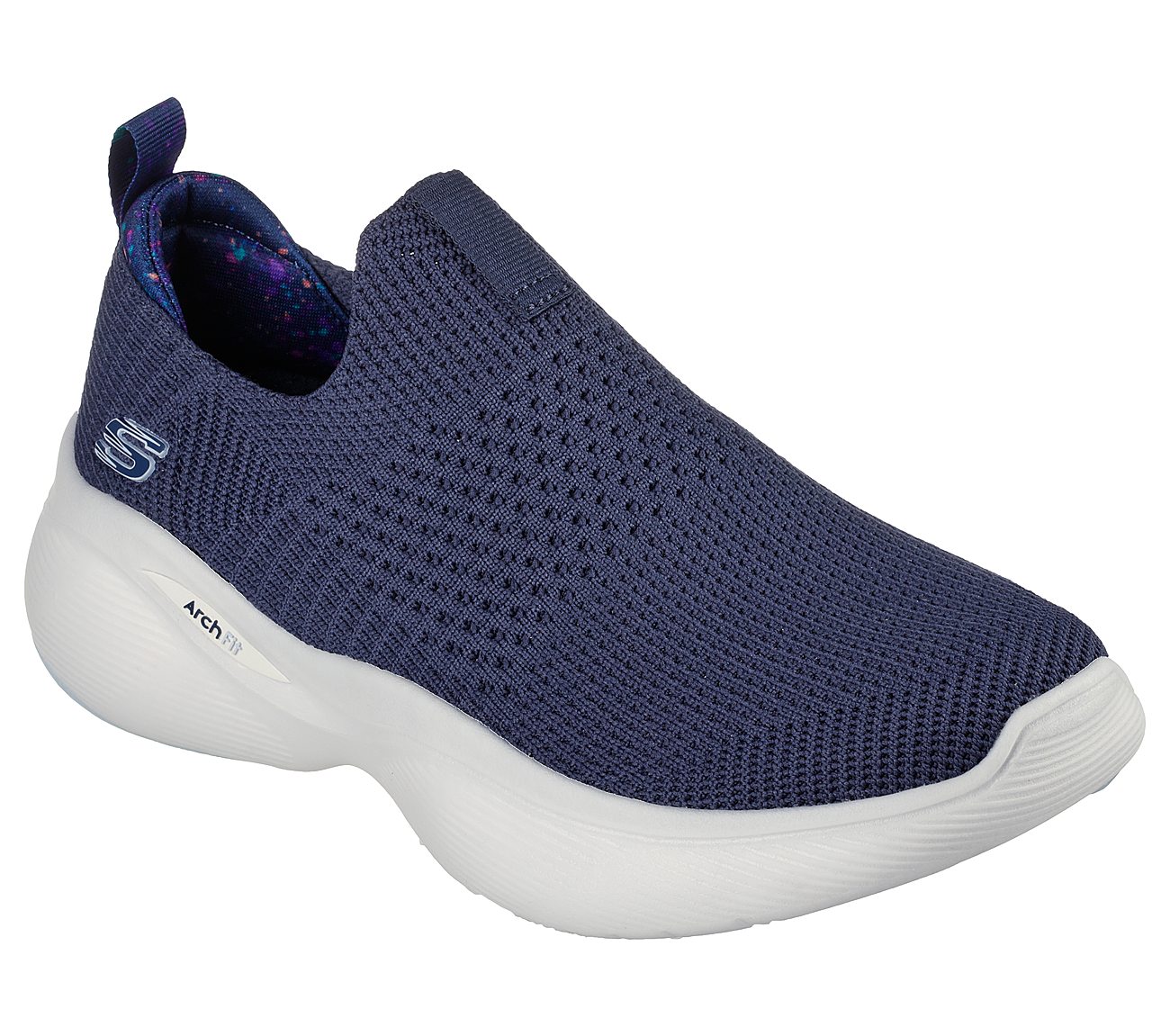ARCH FIT INFINITY, NAVY/LAVENDER Footwear Lateral View