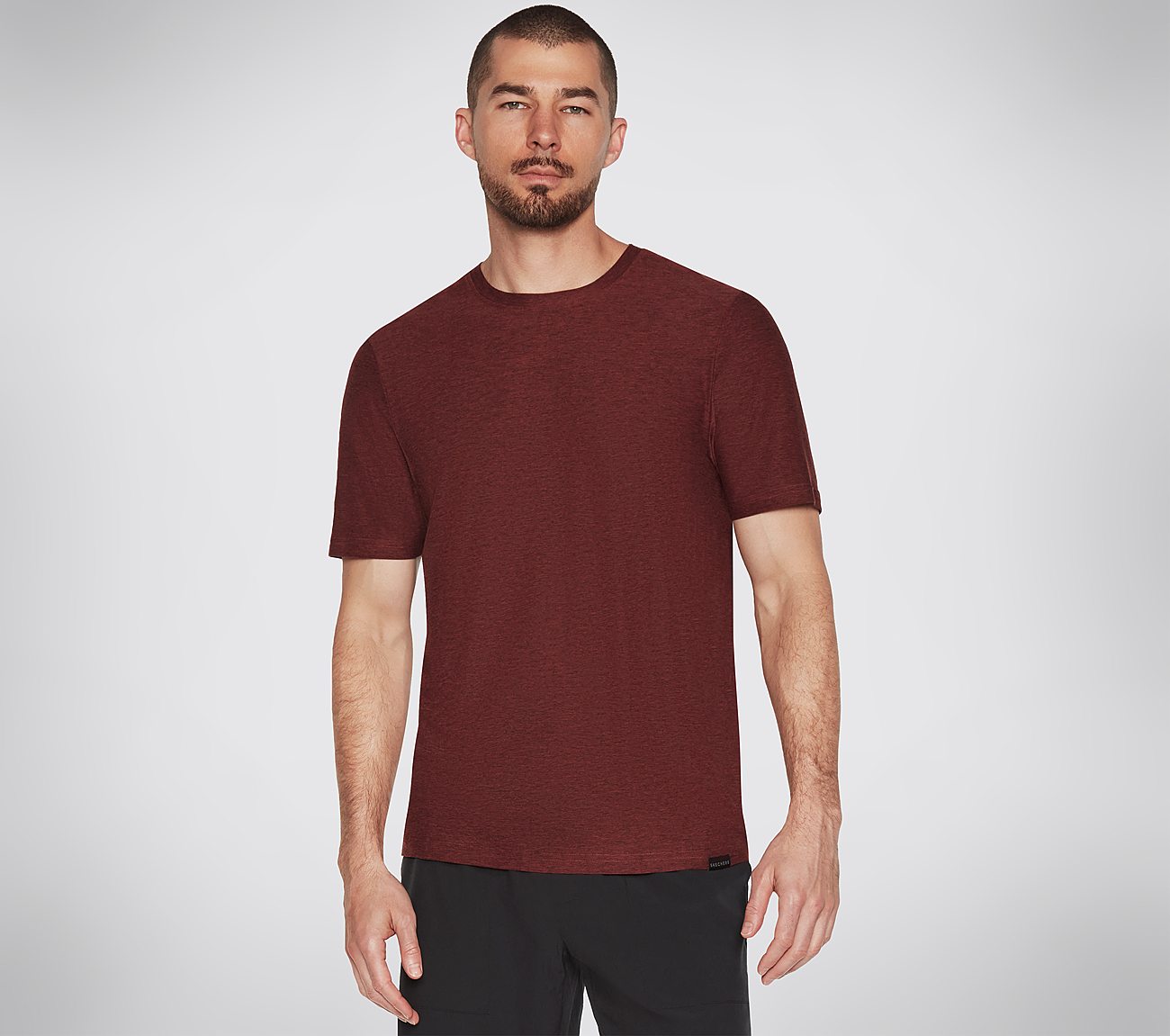 GODRI ALL DAY TEE, DDARK RED Apparels Lateral View