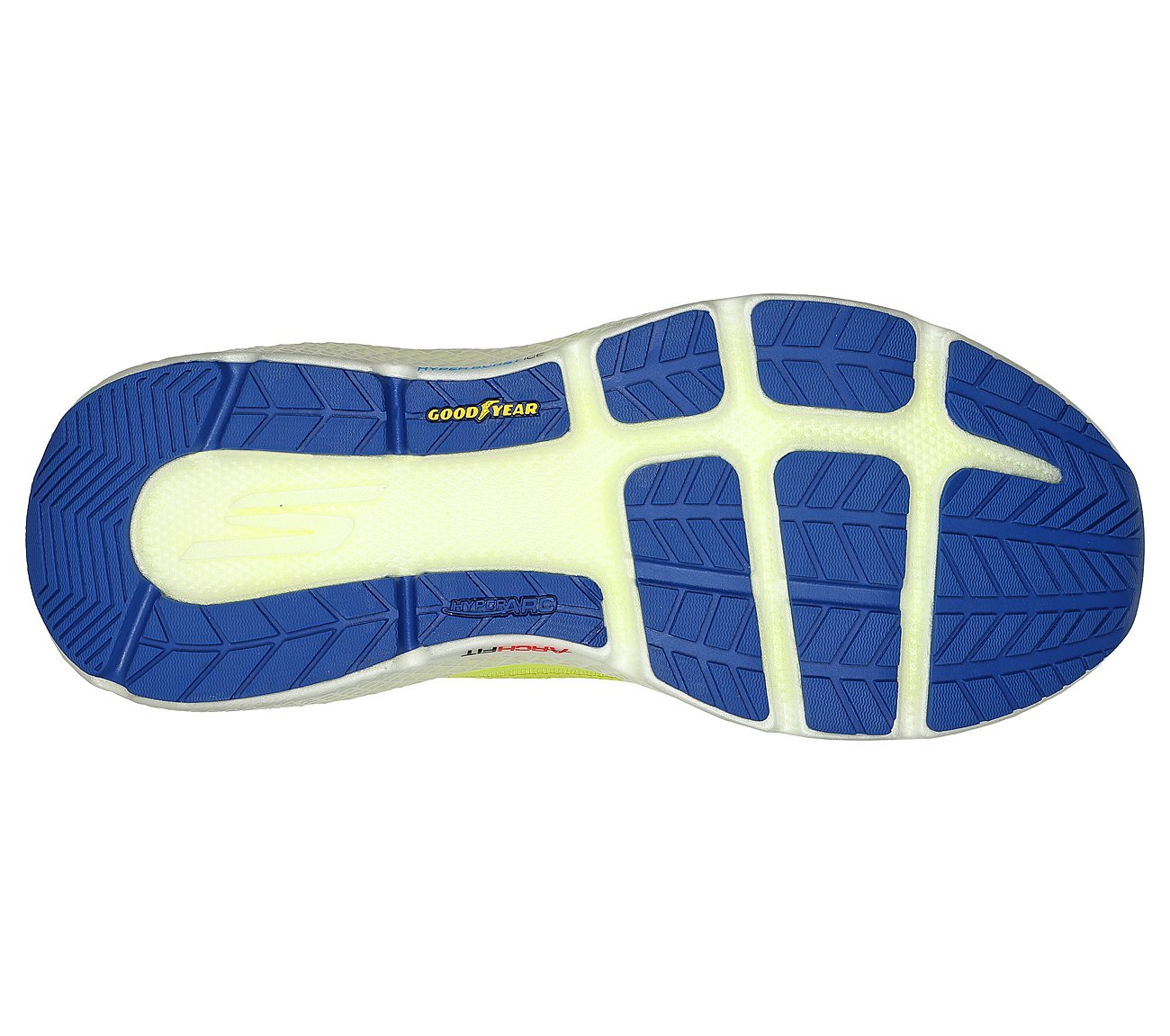 GO RUN MAX ROAD 6, LIME/BLUE Footwear Bottom View