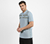 BRANDED DOUBLE PLACKET POLO, CHARCOAL/LT. BLUE