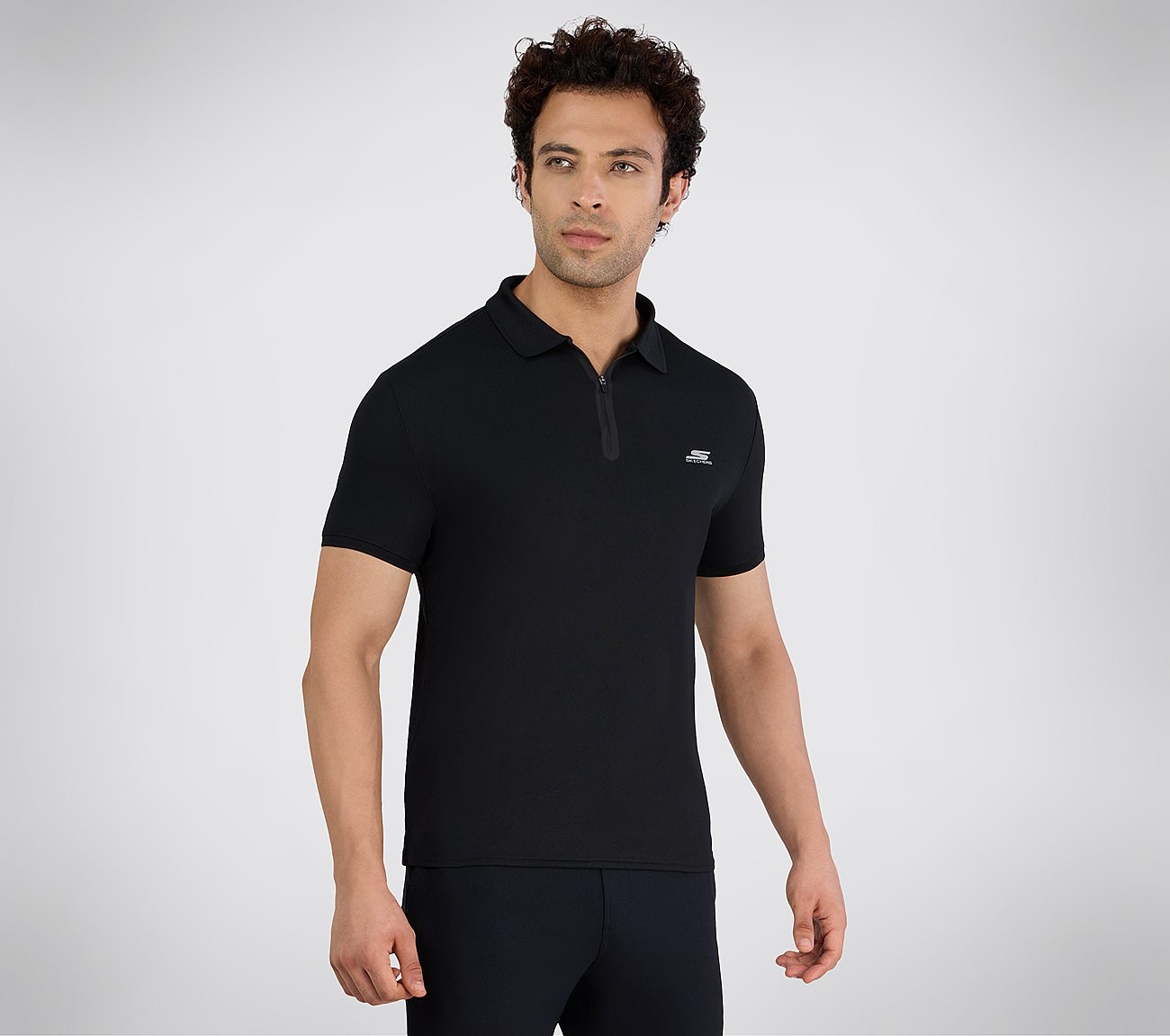 SS 1/4 ZIP POLO, BBBBLACK Apparel Left View