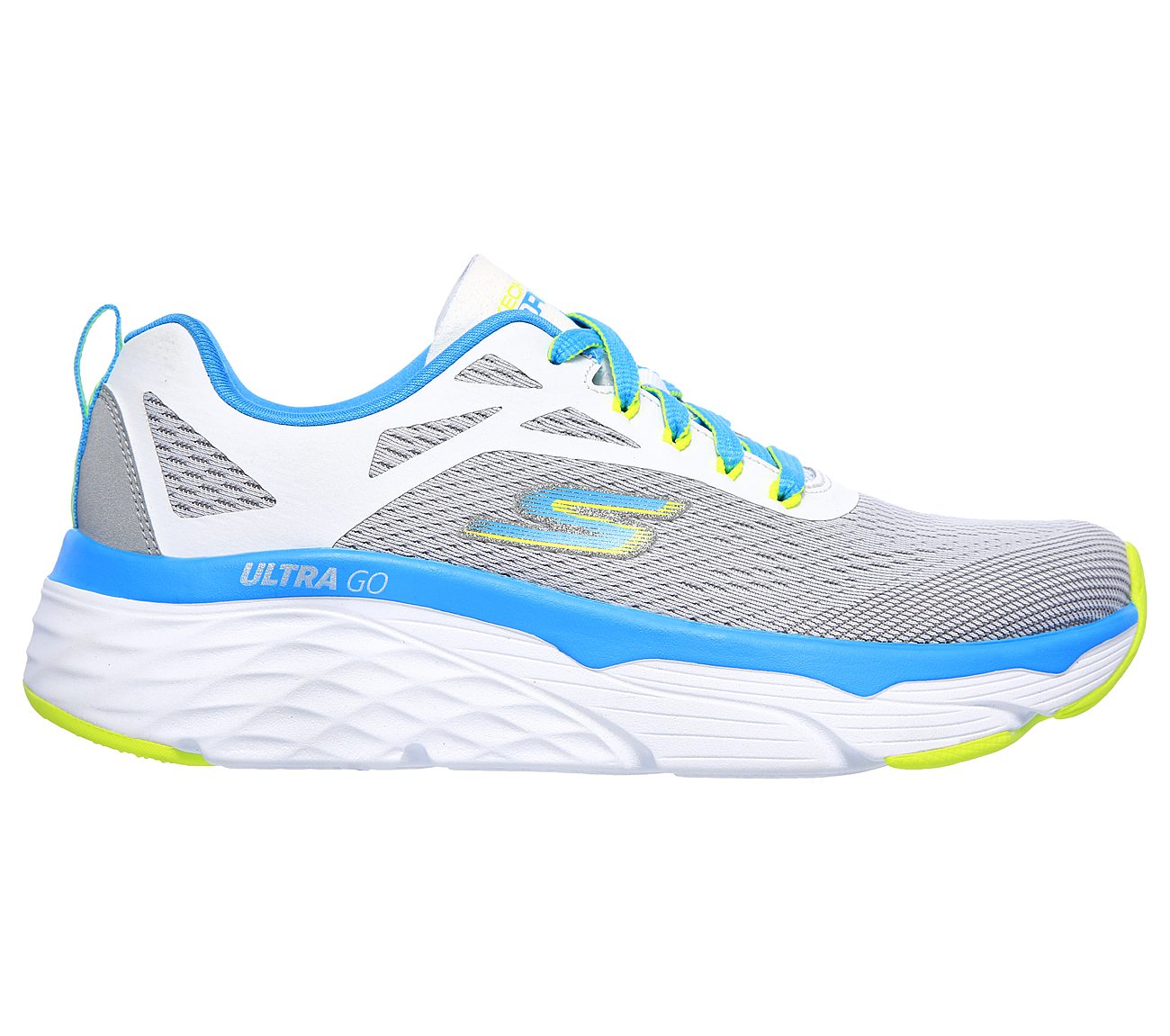 MAX CUSHIONING ELITE- SPARK, WHITE/AQUA Footwear Right View