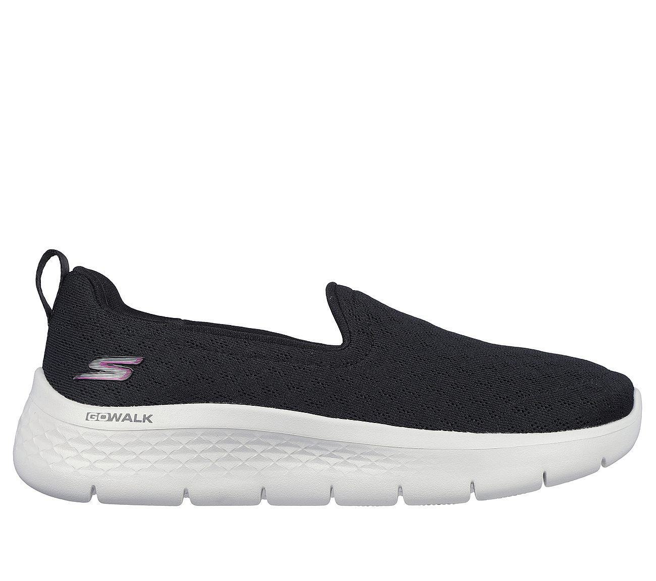 Skechers Black Go Walk Flex Ocean Womens Slip On Shoes Style ID