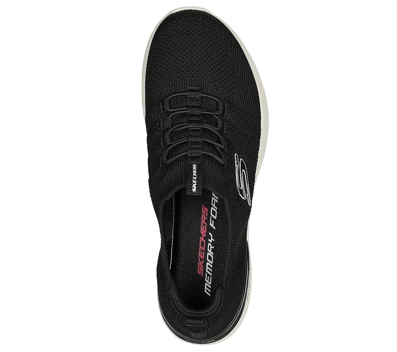 SKECH-AIR DYNAMIGHT-PERFECT S, BLACK/WHITE Footwear Top View