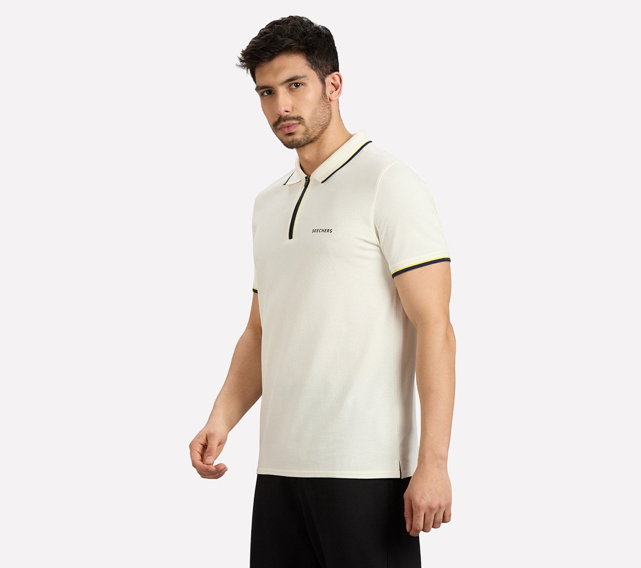 MULTI TONE TIPPING POLO, WHITE