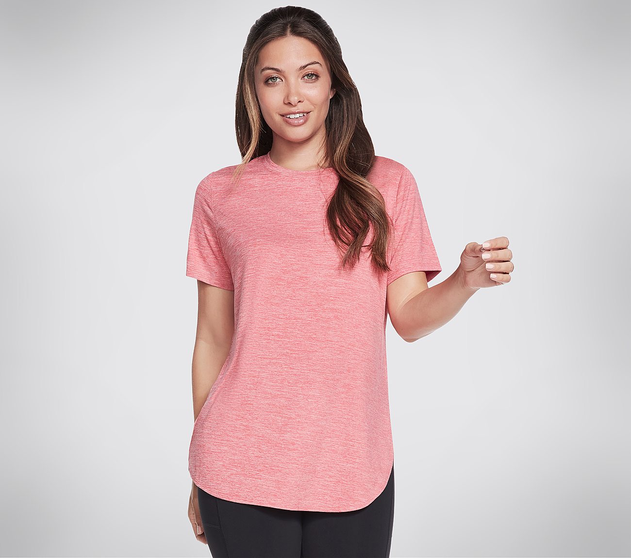 GODRI SWIFT TUNIC TEE, RED/PINK Apparels Lateral View