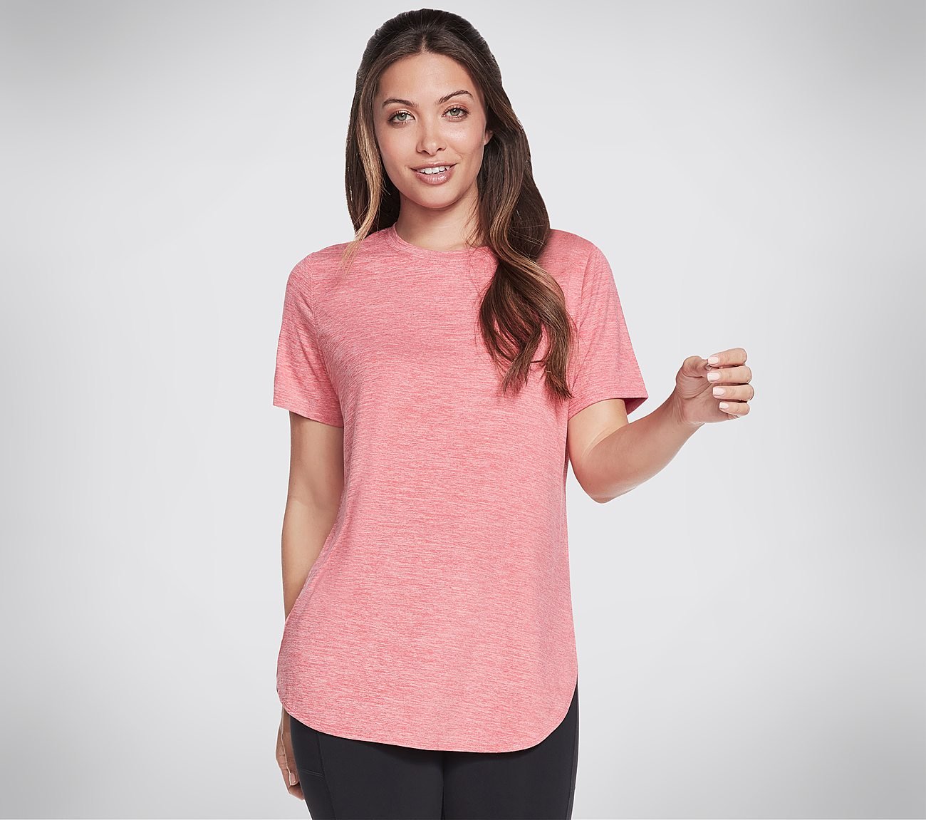 GODRI SWIFT TUNIC TEE, RED/PINK Apparels Lateral View