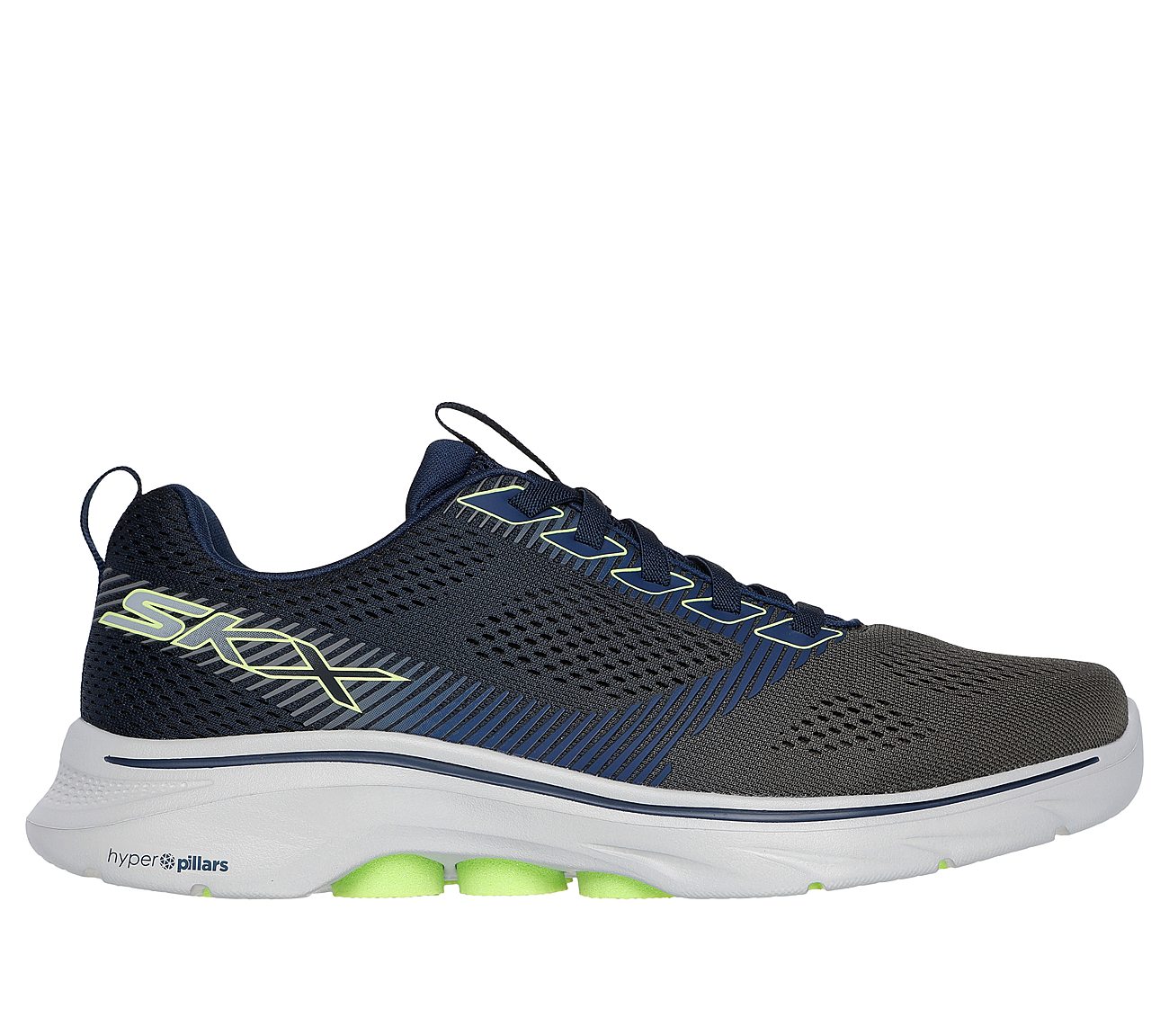 GO WALK 7 - HAHN, NAVY/LIME Footwear Lateral View