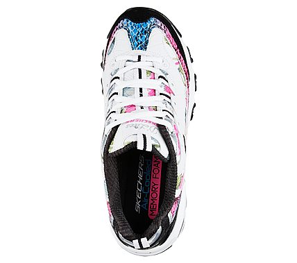 D'LITES-RUNWAY READY, WHITE/BLACK/MULTI Footwear Top View