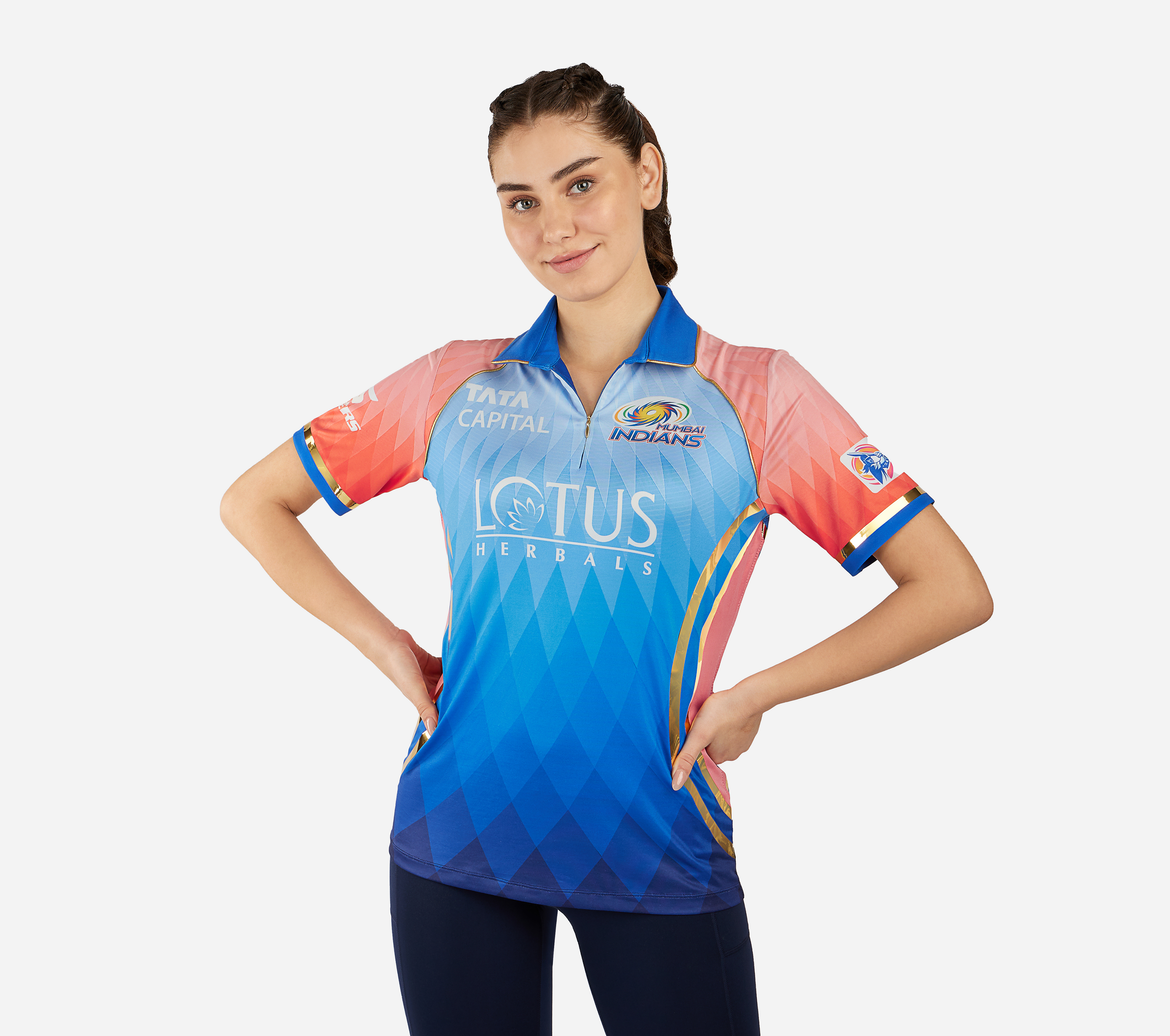 MI: Player Edition Womens Jersey 2024, NVY/WHT/LT. BLUE Apparel Lateral View