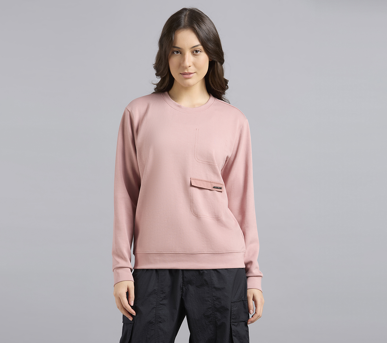 DROP SHOULDER FULL SLEEVE TEE, PURPLE/YELL Apparels Lateral View