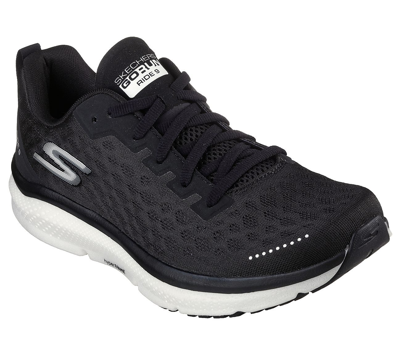 Skechers Black/White Go Run Ride 9 Ride 9 Running Shoes For Men - Style ...