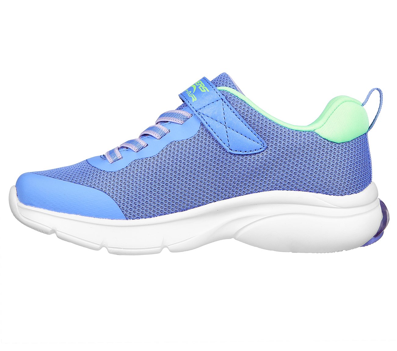 SKECH-AIR AIRMATIC, BLUE/LIME Footwear Left View