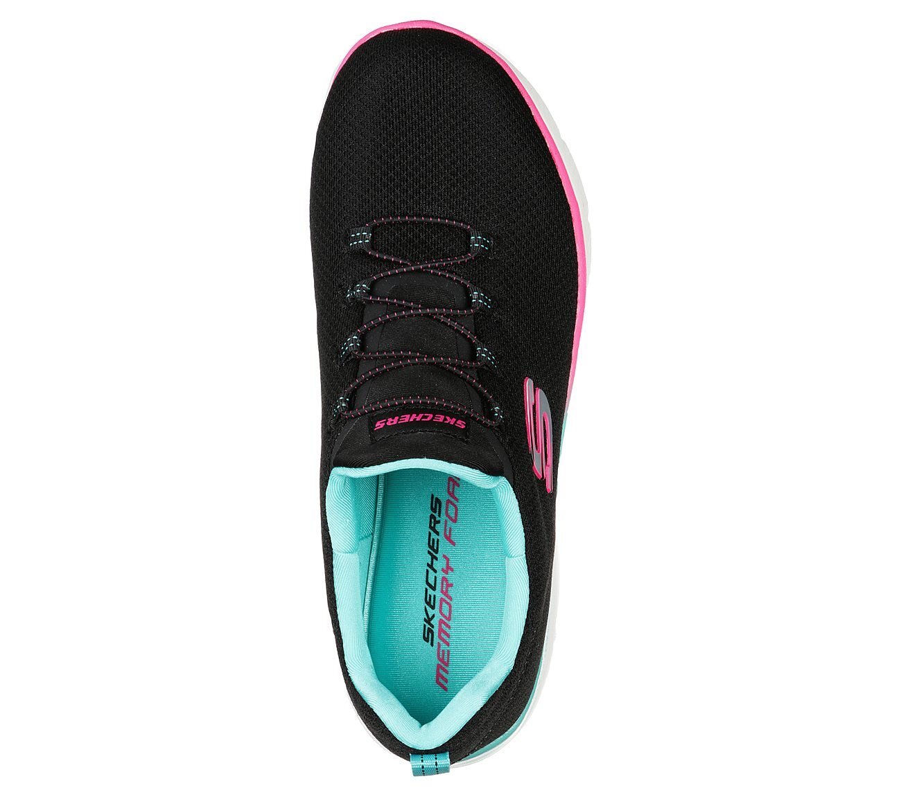 SUMMITS - GLOWING GLITZ, BLACK/BLUE/PINK Footwear Top View