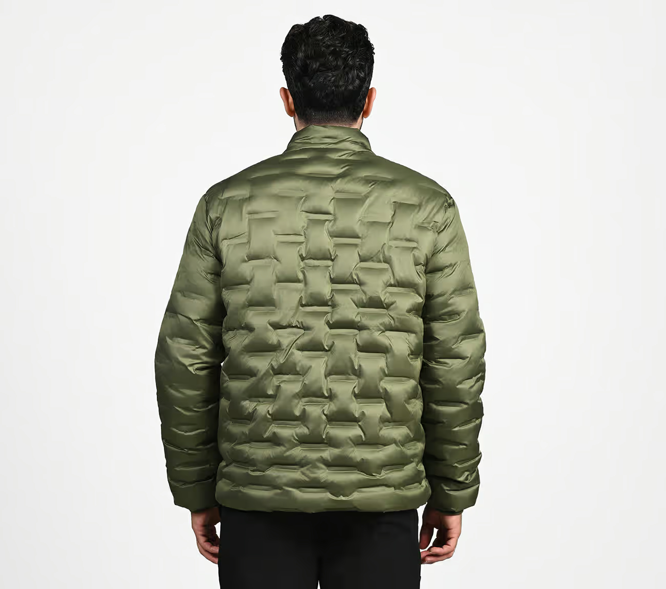 PUFFER FZ JACKET WITH ZIPPER, OOLIVE Apparels Left View