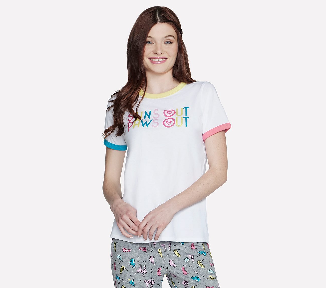 SUNS OUT RINGER T-SHIRT, WWWHITE