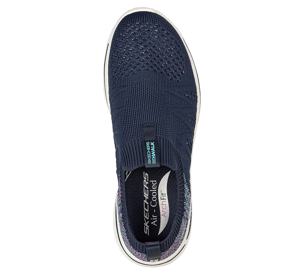 GO WALK ARCH FIT - FUN TIMES, NAVY/MULTI Footwear Top View