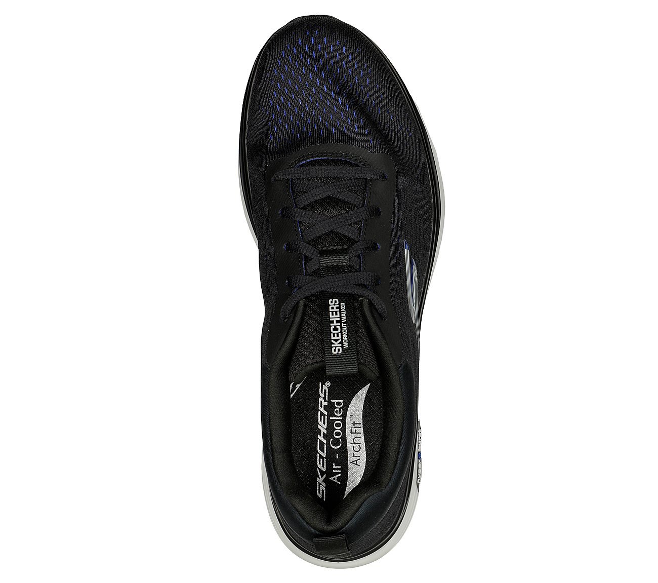 Skechers Black/Blue Go Walk Workout Walker Outpac Lace Up Shoes For Men ...