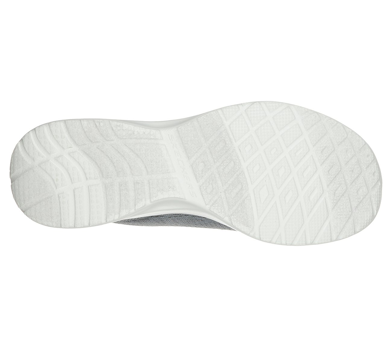 SKECH-AIR DYNAMIGHT-TOP PRIZE, GREY/HOT PINK Footwear Bottom View