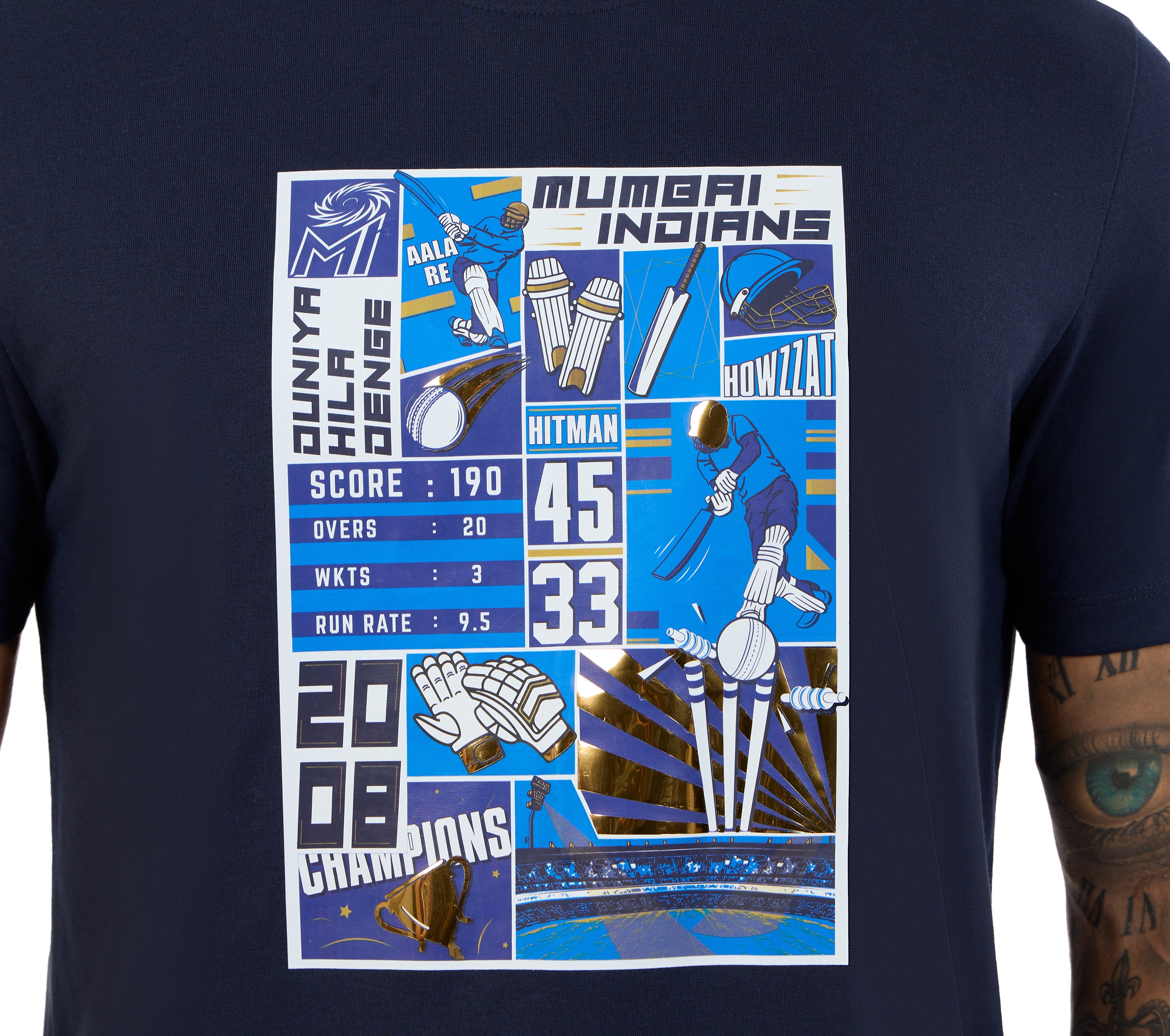 MI FAN GRAPHIC T-SHIRT, Navy Blue Apparel Right View