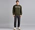 FRONT LINEAR BRANDING SWEATSHIRT, BROWN/SAGE