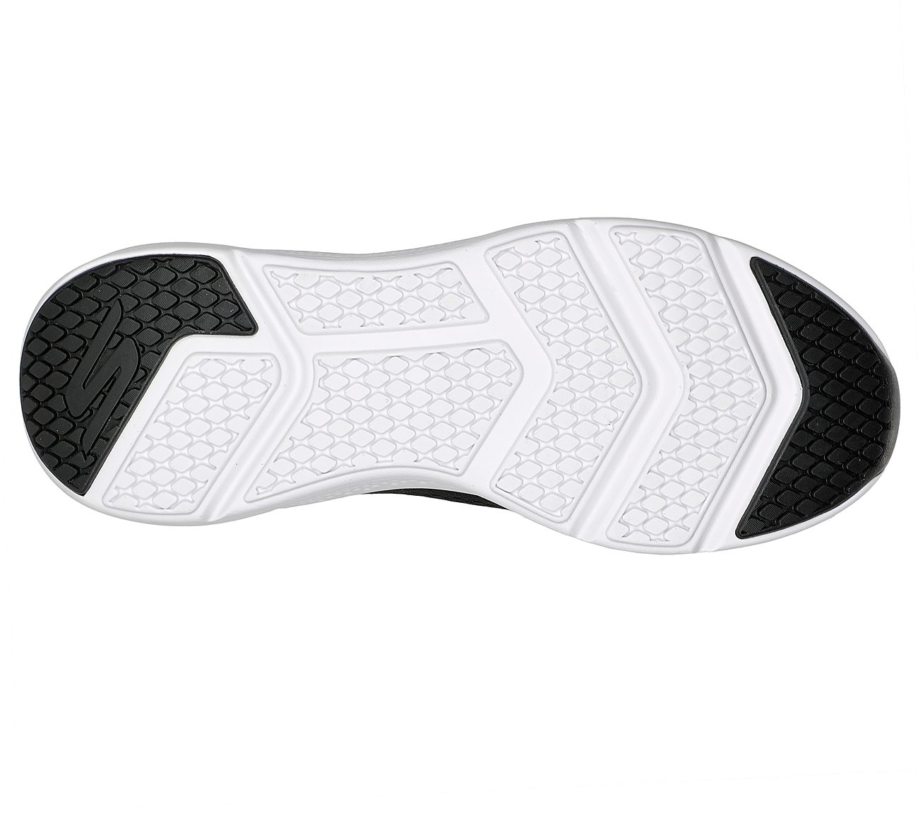 GO RUN ELEVATE, BLACK/WHITE Footwear Bottom View
