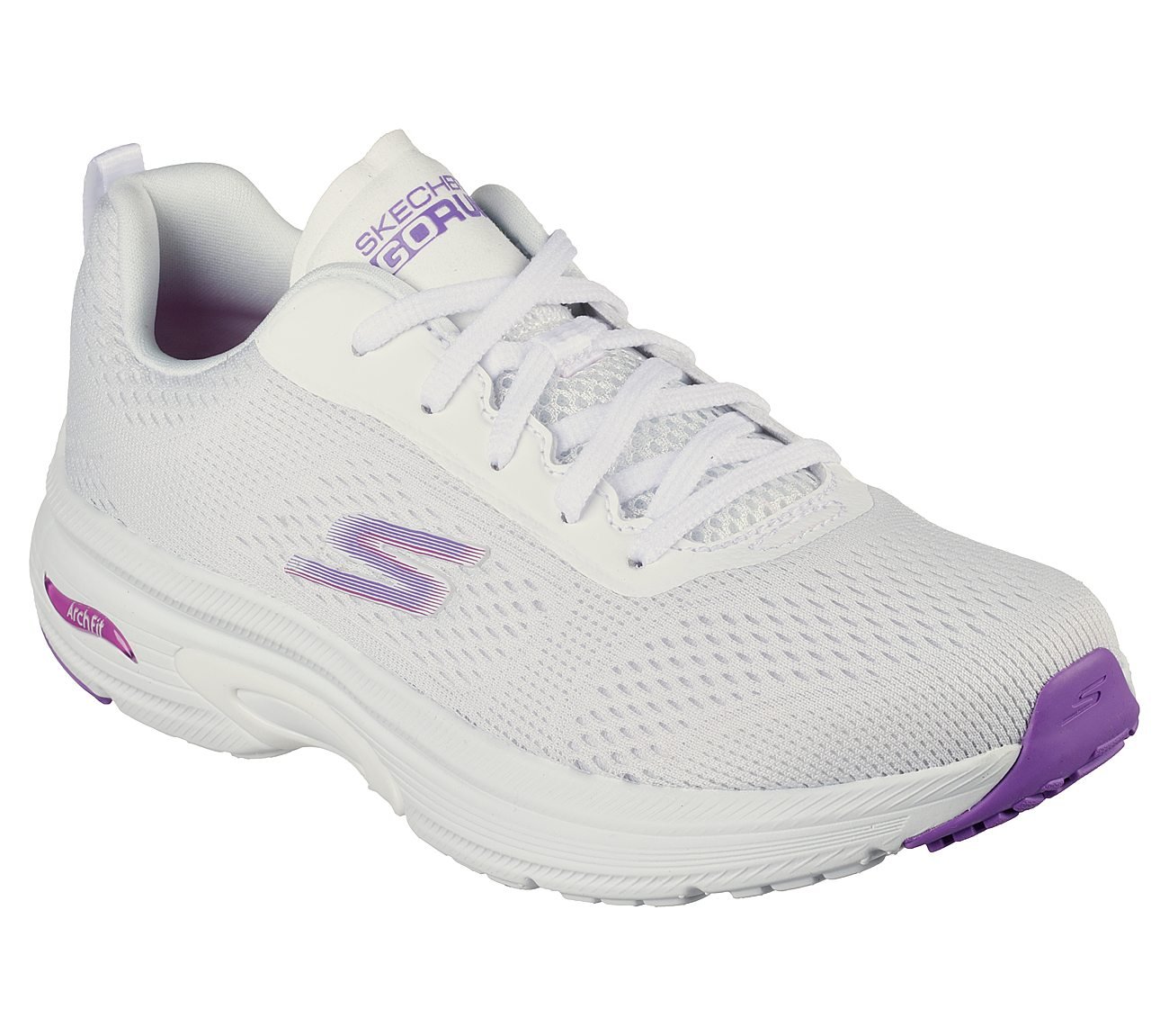 Skechers White/Purple Go Run Arch Fit Skyway Womens Running Shoes ...