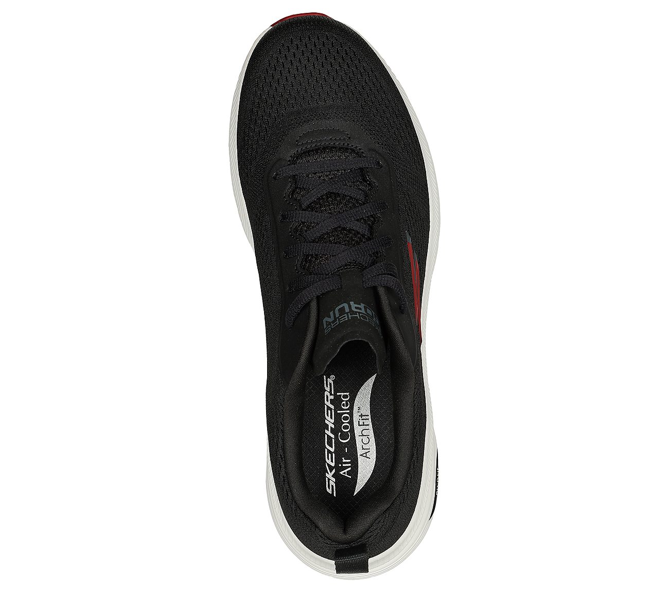 GO RUN ARCH FIT, BLACK/RED Footwear Top View