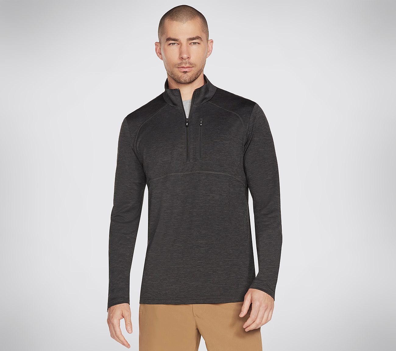 ON THE ROAD 1/4 ZIP, BLACK/CHARCOAL Apparel Lateral View