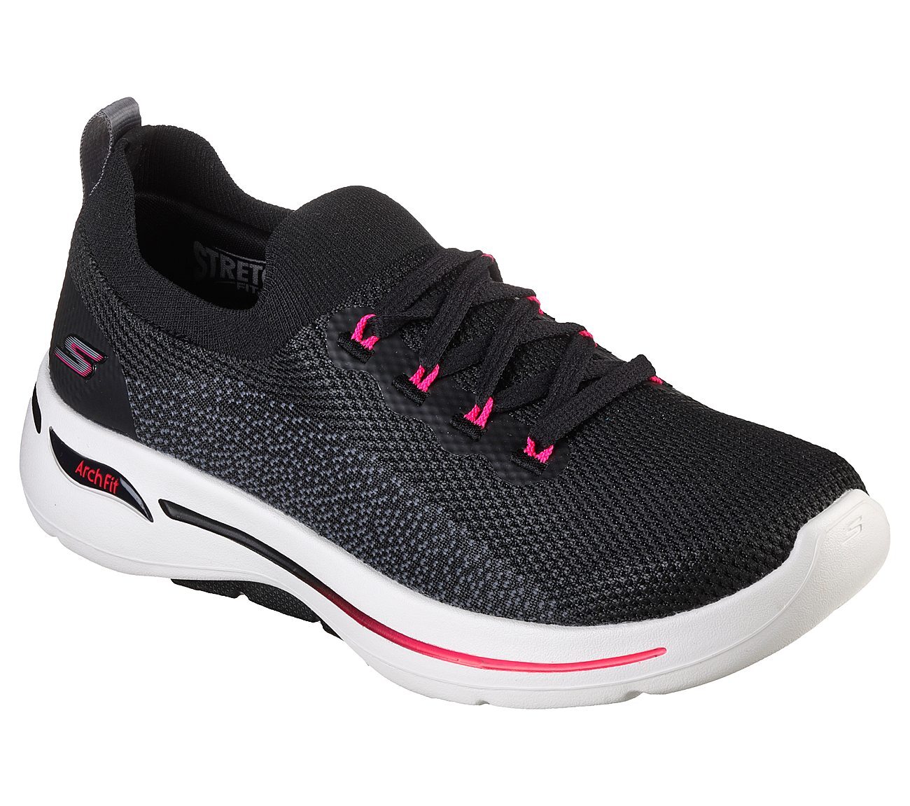 GO WALK ARCH FIT - CLANCY, BLACK/HOT PINK Footwear Right View
