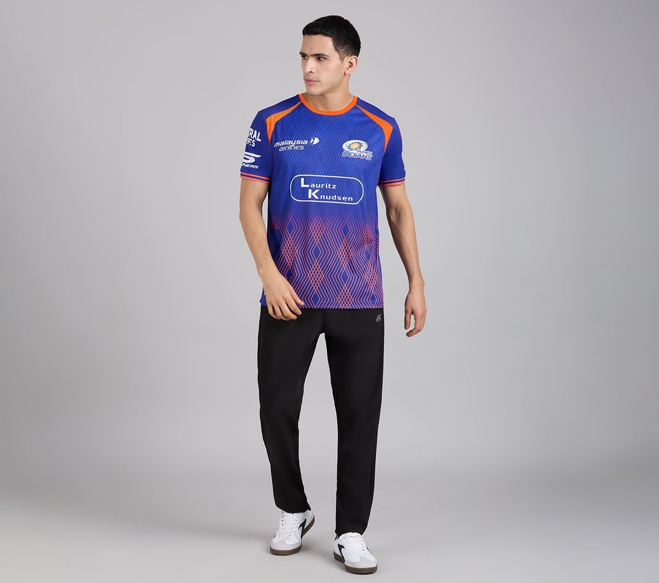 MUMBAI INDIANS IPL MEN'S TRAINING JERSEY 2026, ROYAL/NAVY/LIME