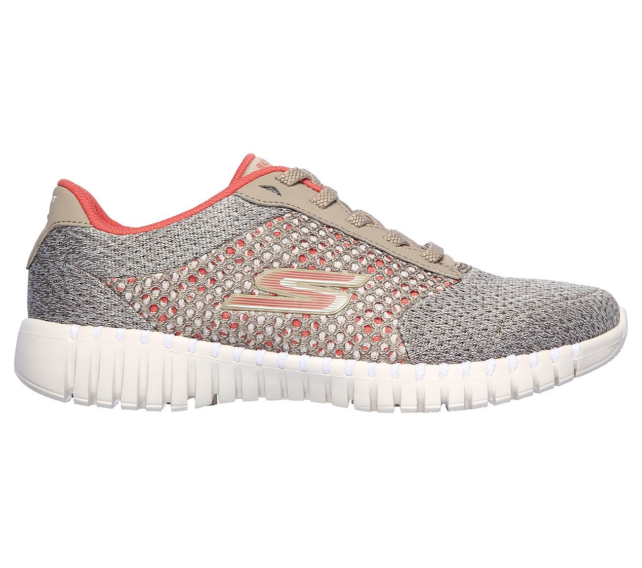 GO WALK SMART-INFLUENCE, TAUPE/CORAL Footwear Right View