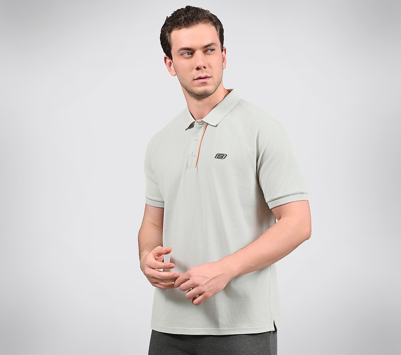 OASIS TIPPING POLO, GREY/LAVENDER Apparels Bottom View