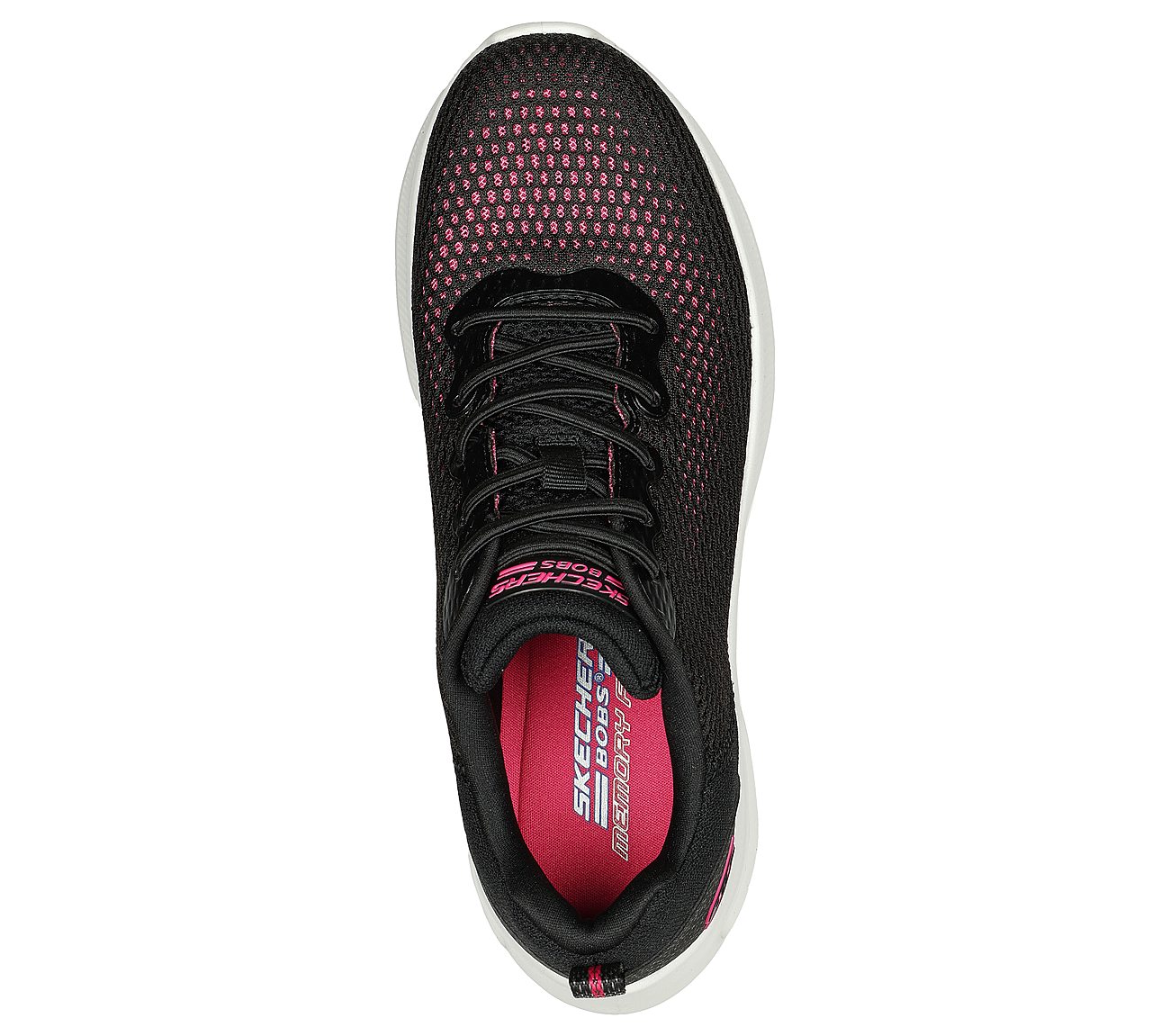 BOBS UNITY - HINT OF COLOR, BLACK/HOT PINK Footwear Top View