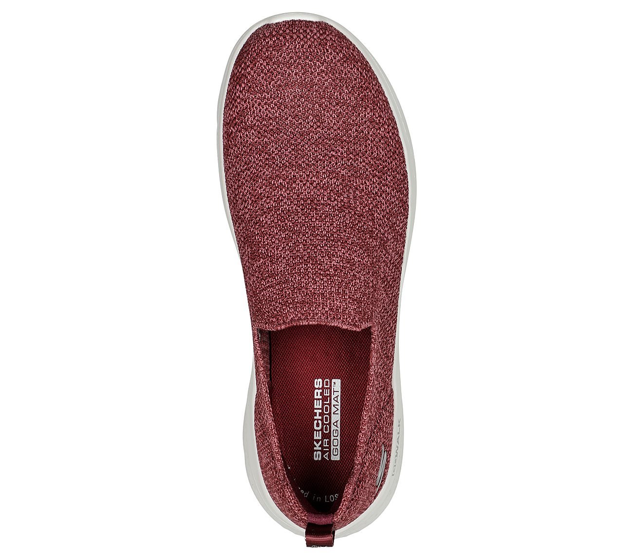 GO WALK FLEX - VELLA, BBURGUNDY Footwear Top View