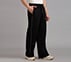 STRAIGHT SIDE SLIT PANTS, BLACK Apparels Bottom View