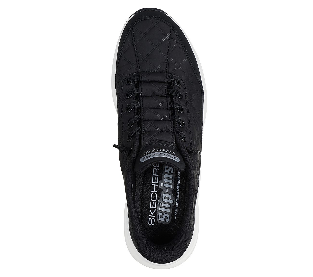 CONTOUR FOAM - COZY FIT, BLACK/WHITE Footwear Top View
