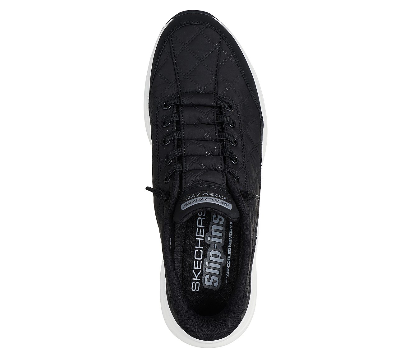 CONTOUR FOAM - COZY FIT, BLACK/WHITE Footwear Top View