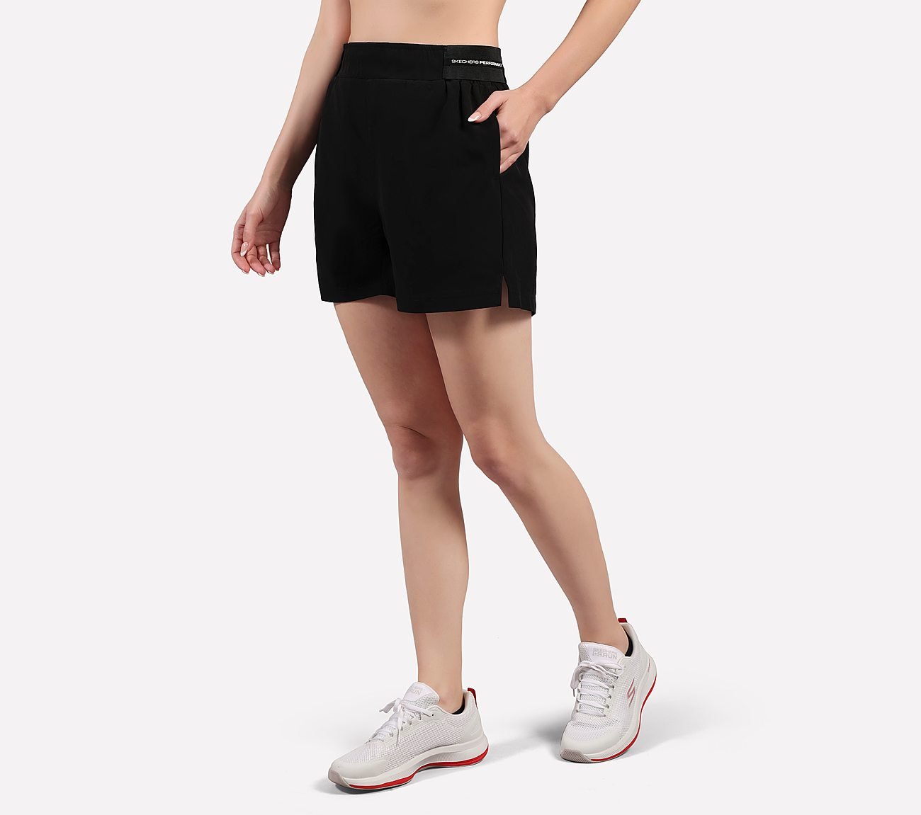 TOWEL LOOP WAISTBAND SHORTS, BLACK Apparels Top View