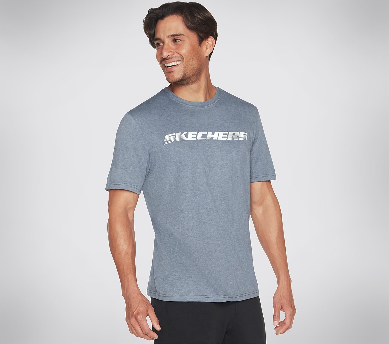 MOTION T-SHIRT, BLUE/GREY Apparels Lateral View