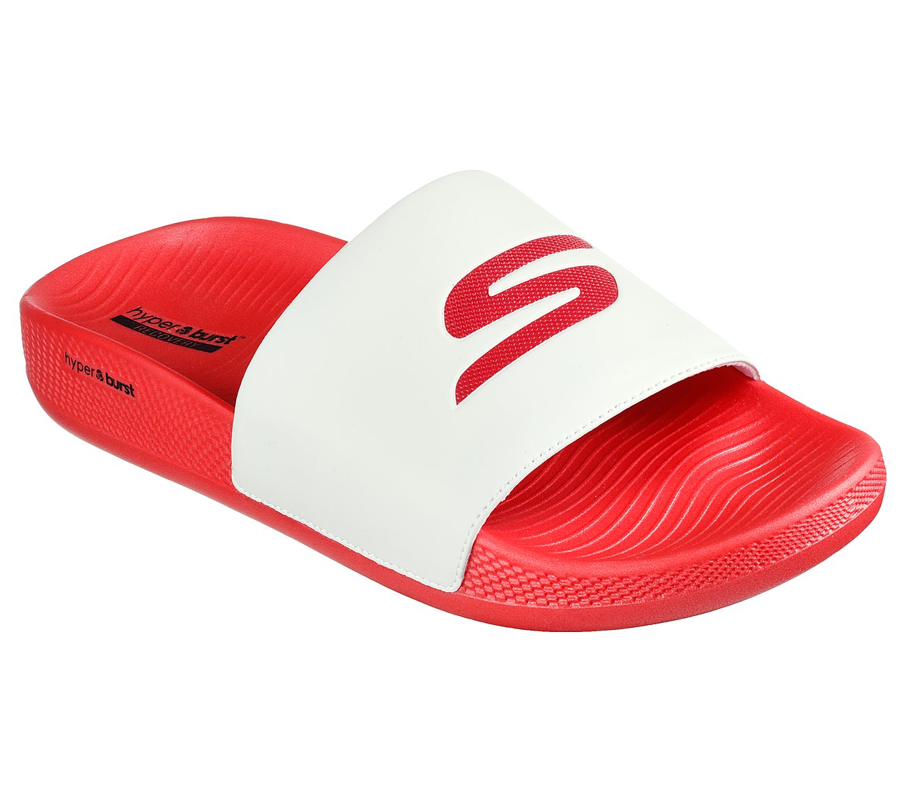 Skechers White/Red Hyper Slide Deriver Mens Slide In Sandal - Style ID ...