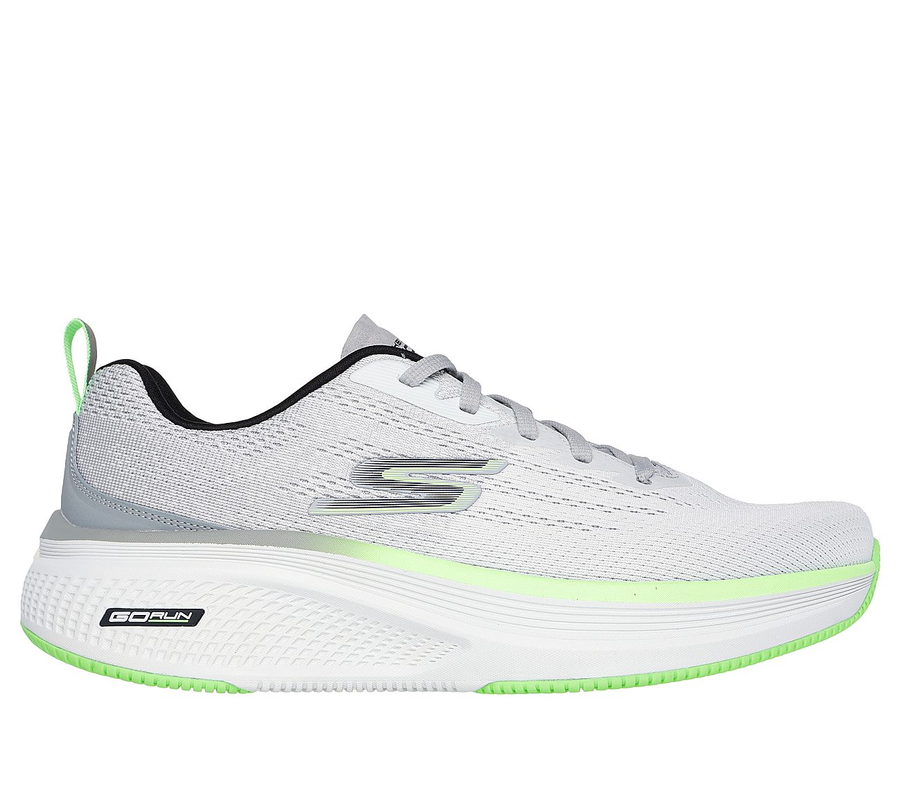 GO RUN ELEVATE 2.0 - FLUID MOTION, WHITE/GREY Footwear Lateral View