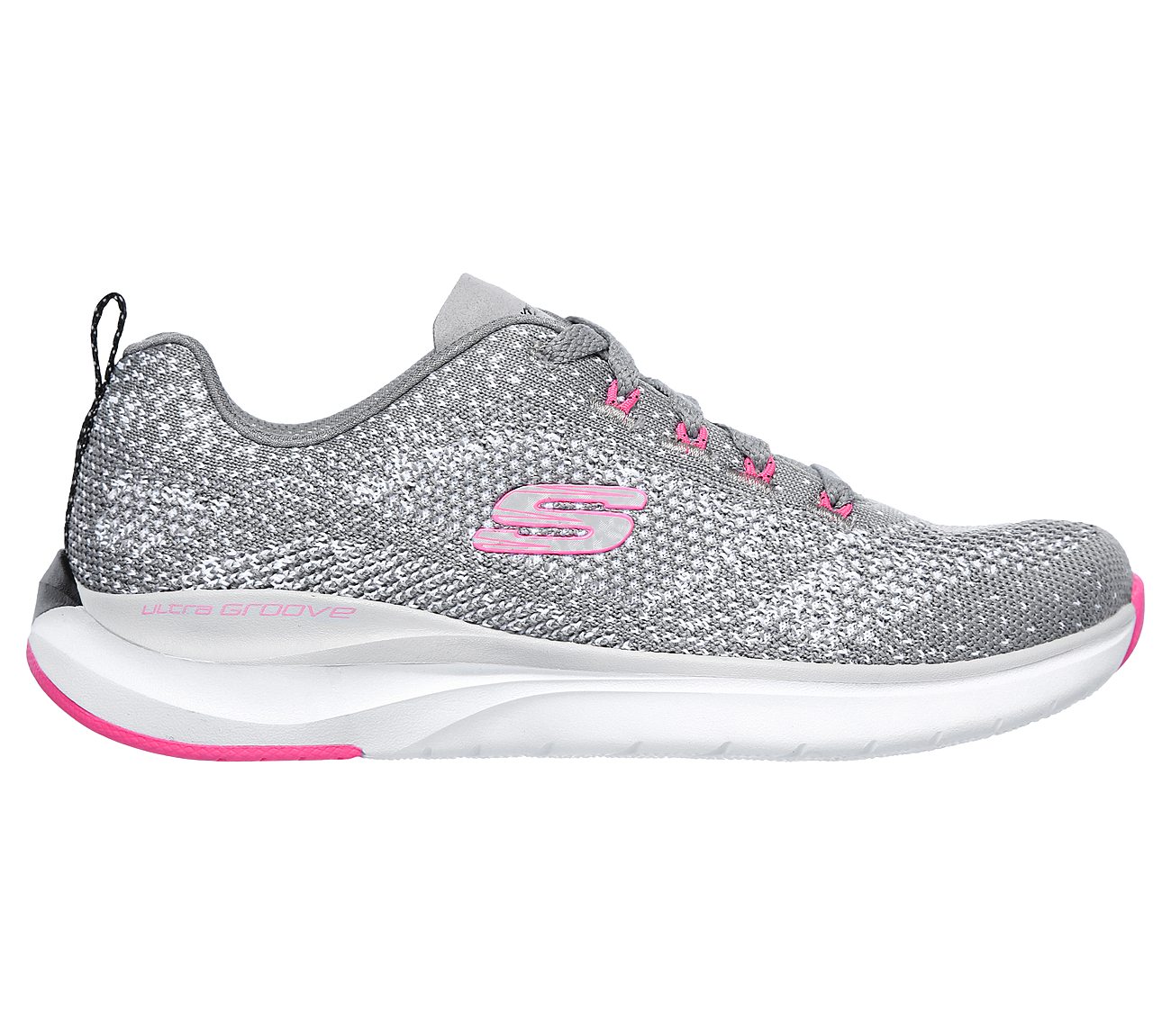 ULTRA GROOVE, GREY/HOT PINK Footwear Lateral View